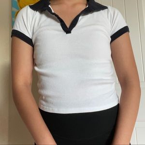 SOLD Brandy Melville/J Galt white polo top 🤍